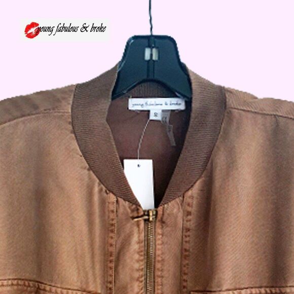 Young Fabulous & Broke NEW Streetwear Khaki Flap Pocket Baseball Jacket S - Picture 6 of 11